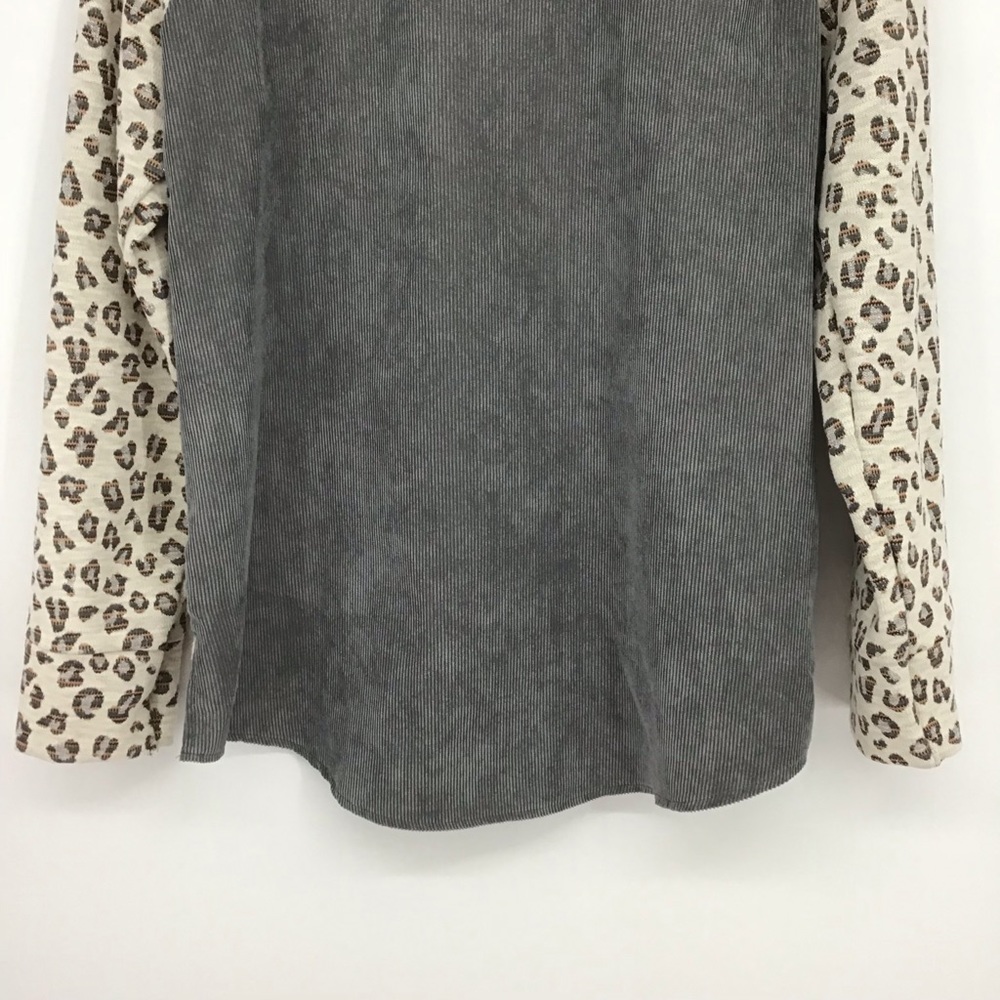 Umgee Button Down Leopard Print Corduroy Top - image 8